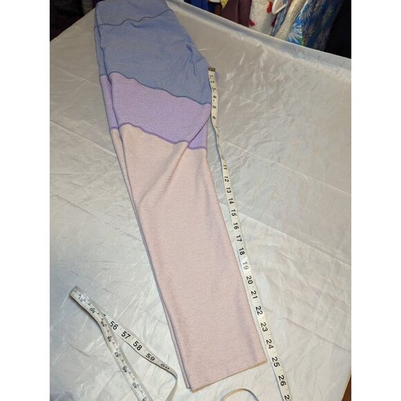 Outdoor Voices Yoga Pant Leggings Size Large Colorblock Blue Purple Pink - Picture 12 of 13